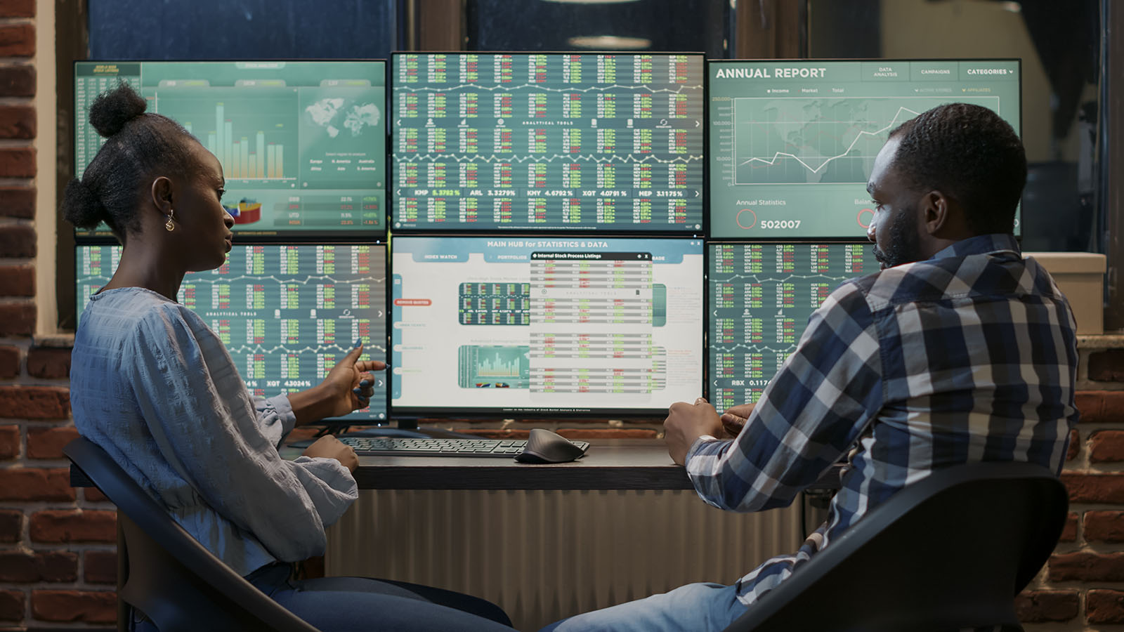 Investor analyzing portfolio data